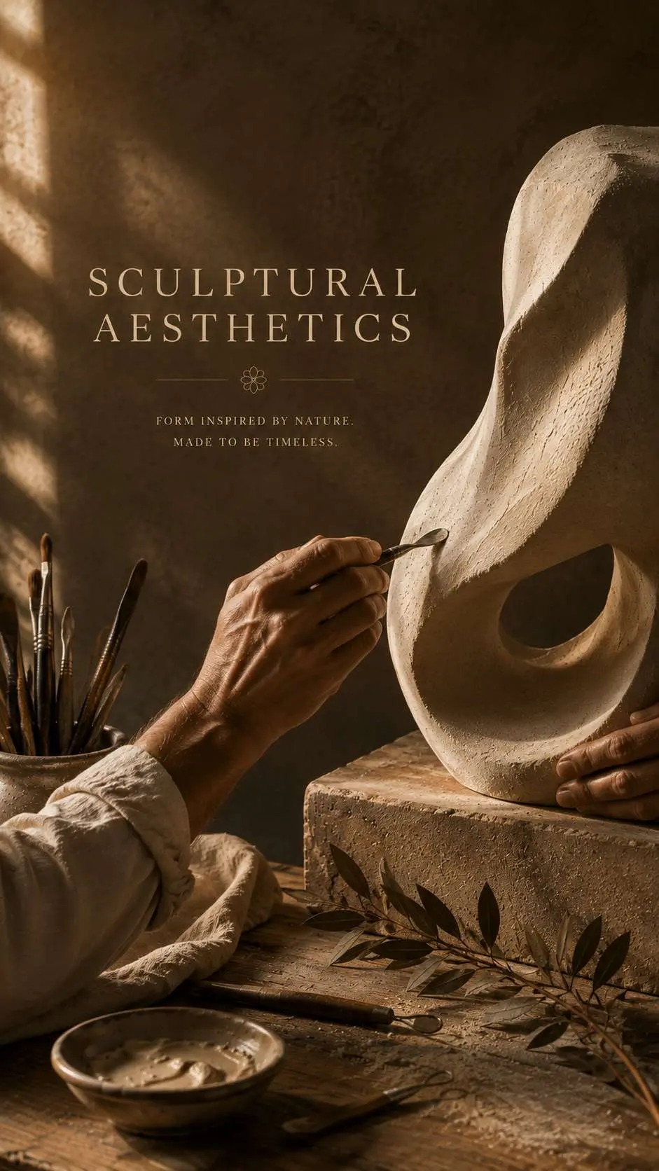 SUNANGLE artisan shaping dimensional artwork by hand